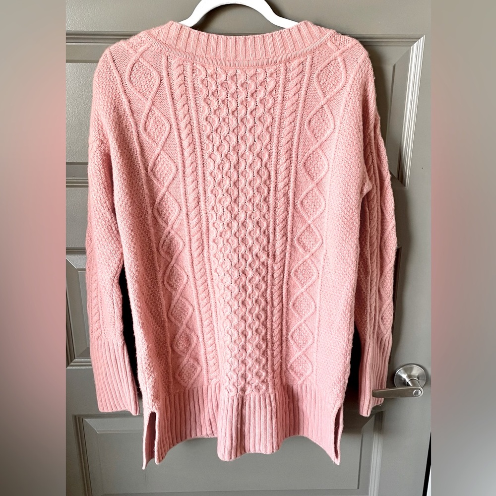 J Crew Wool Blend Cable Knit Patchwork Tunic Swea… - image 6